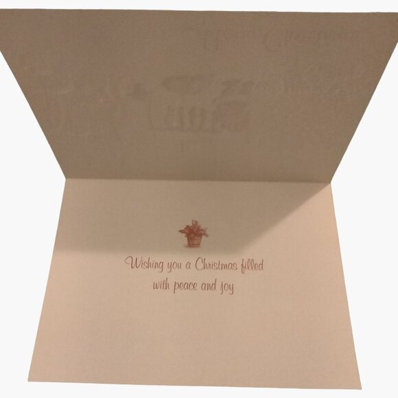 Vintage Merry Christmas Card Santa Filling Stockings  Wishing Peace Joy - Picture 2 of 6